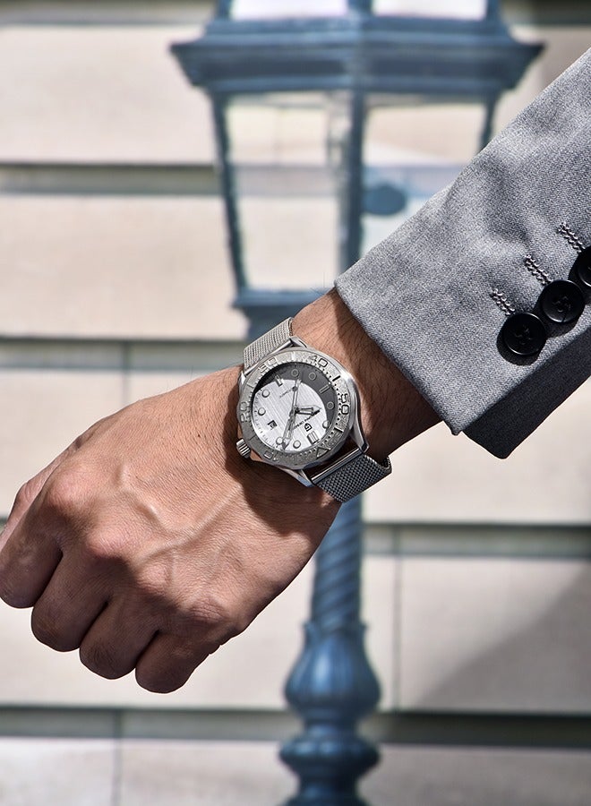 PAGANI DESIGN New Men's Watch Luxury Japanese Movement Stainless Steel Fashion Classic Automatic Watch Sapphire Glass Men's Watch 100 Meters Water Resistant Mesh Strap,Grey - Image 5