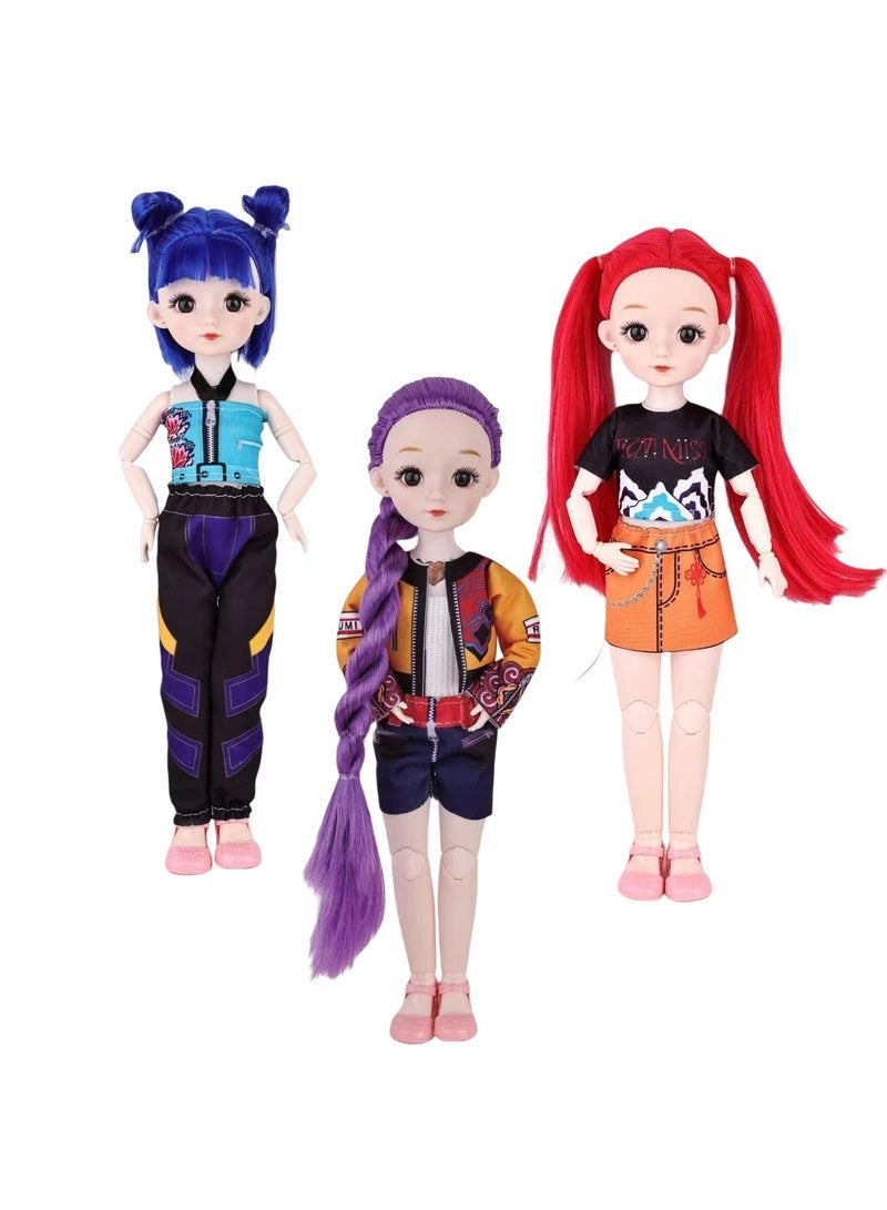 general K-POP: Demon-Hunting Girl Group Jointed Doll Three-Piece Set beautifully recreates the characters can be given as a gift to friends and fans - Image 2