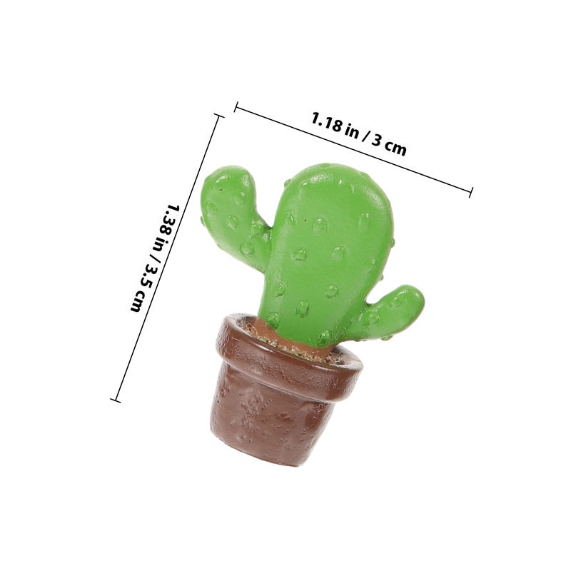 6Pcs Cactus Ornament Landscape Cactus Ornament Bonsai Decor Craft Planter Decoration - Image 2