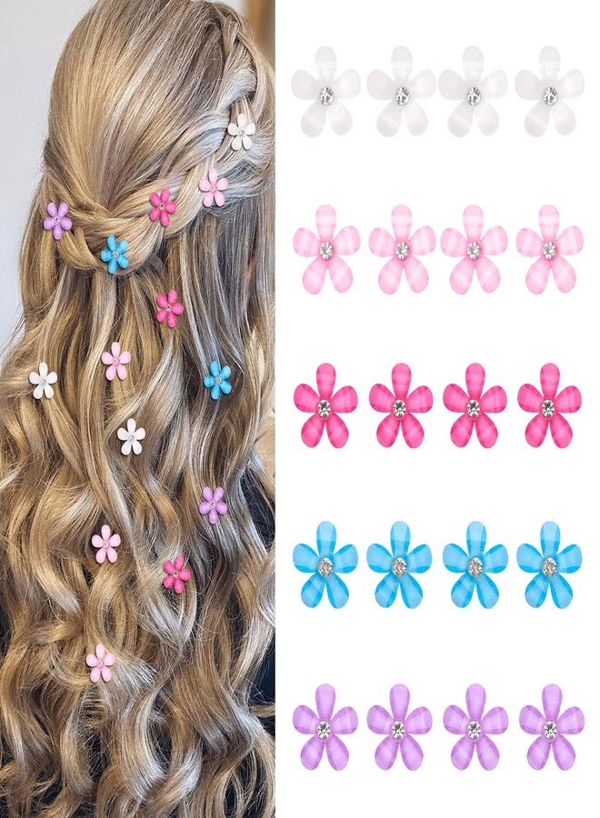 YISSION Colorful Rhinestone Hair Accessories - Mini Flower Hair Clips, Pins & Barrettes for Wedding, Bridal, Girls & Women - Image 1