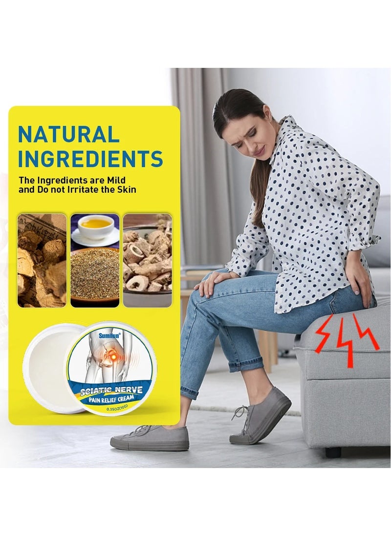 Sumifun - Sciatic Nerve Pain Relief Cream, Lumbar Disc Sciatic Pain Relief Ointment, Non Irritating Hip Joint Orthopedic Ache Plaster, Sciatic Pain Relief Plaster For Leg Numbness Piriformis Ache - Image 1