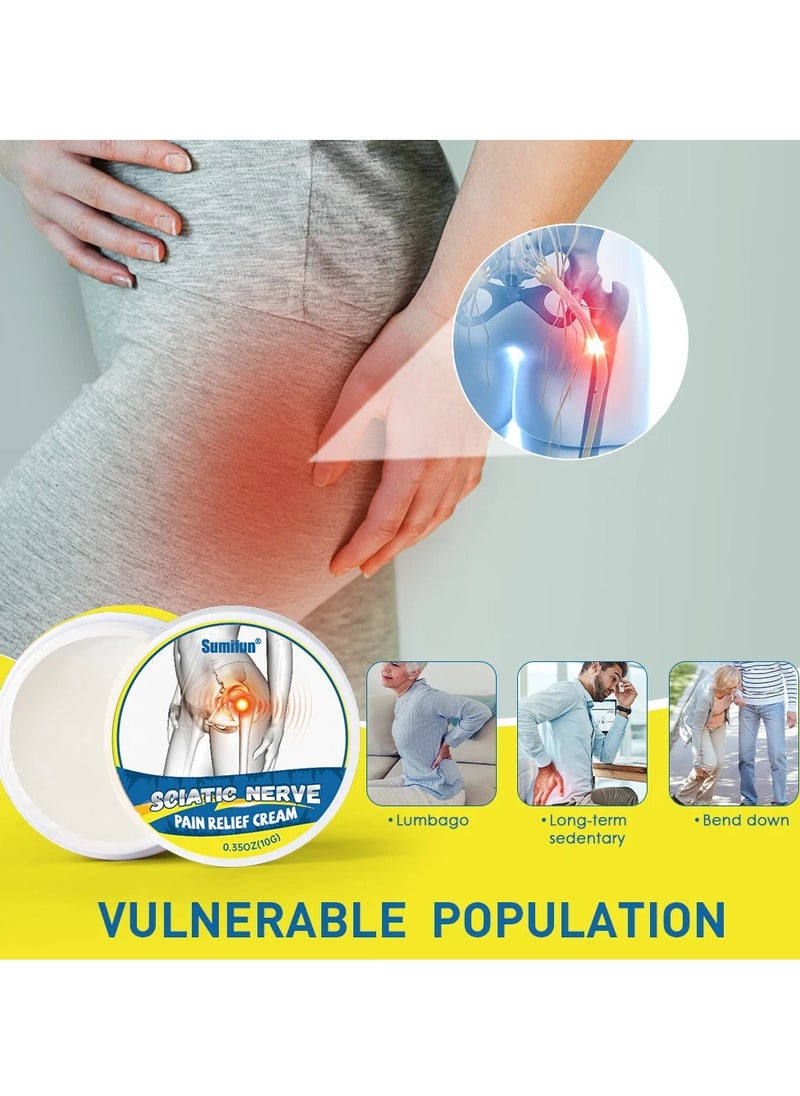 Sumifun - Sciatic Nerve Pain Relief Cream, Lumbar Disc Sciatic Pain Relief Ointment, Non Irritating Hip Joint Orthopedic Ache Plaster, Sciatic Pain Relief Plaster For Leg Numbness Piriformis Ache - Image 1