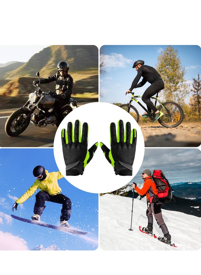 Full Finger Motorcycle Gloves, Touchscreen, Breathable, and Anti-Slip, Ideal for Cycling, ATV, BMX, More, Men's Women's Sizes Available, L Size