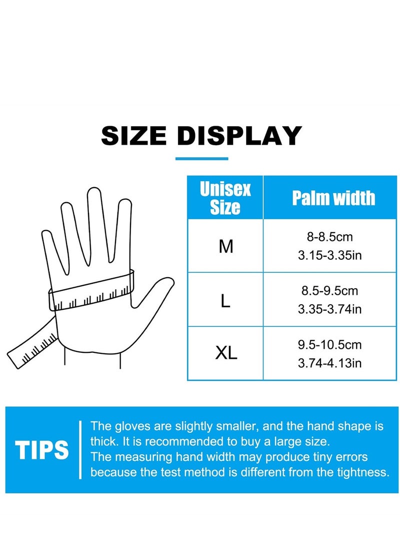 Full Finger Motorcycle Gloves, Touchscreen, Breathable, and Anti-Slip, Ideal for Cycling, ATV, BMX, More, Men's Women's Sizes Available, L Size