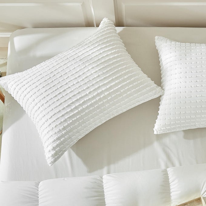 WHITE PILLOW COVERS KING PILLOW CASES SOFT MICROFIBER PILLOW CASES SET OF 2 BOHO TEXTURED PILLOWCASE WITH ENVELOPE CLOSUREWHITE KING 20X36 INCHES