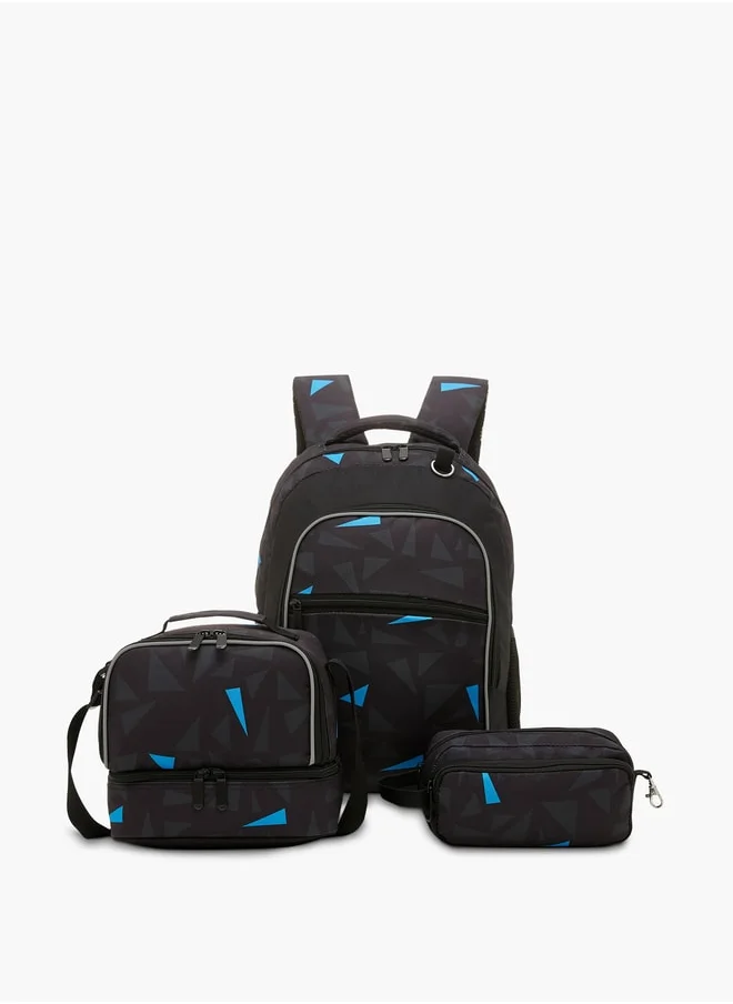 ال بي ال من شو اكسبرس Printed 3-Piece Backpack Set - 41x15x29 cm