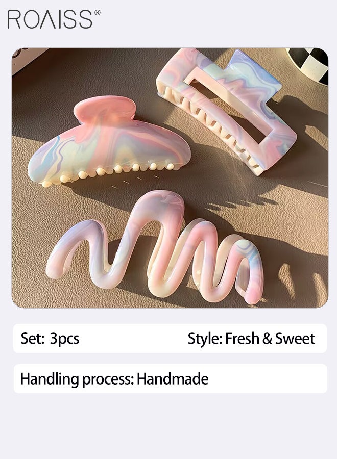 رويس 3 قطع دبابيس شعر بألوان الحلوى، مشابك شعر سمكة قرش حلوة متدرجة، مشابك شعر للجزء الخلفي من الرأس، مناسبة لتصفيف الشعر للسيدات، الاستخدام اليومي، إكسسوارات الموضة - Image 5