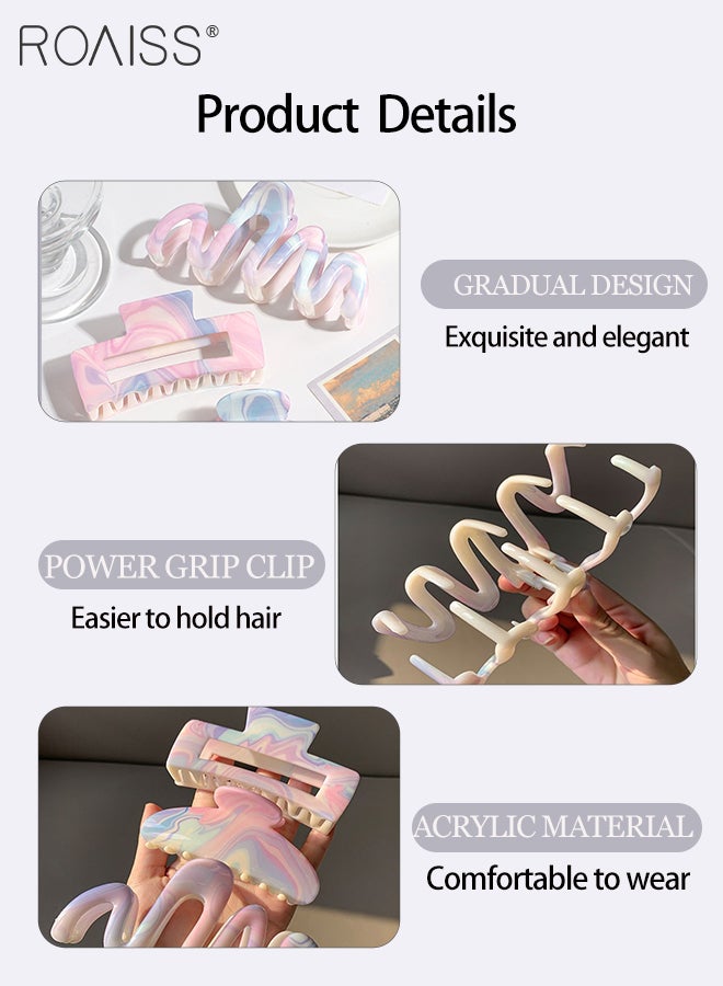 رويس 3 قطع دبابيس شعر بألوان الحلوى، مشابك شعر سمكة قرش حلوة متدرجة، مشابك شعر للجزء الخلفي من الرأس، مناسبة لتصفيف الشعر للسيدات، الاستخدام اليومي، إكسسوارات الموضة - Image 4