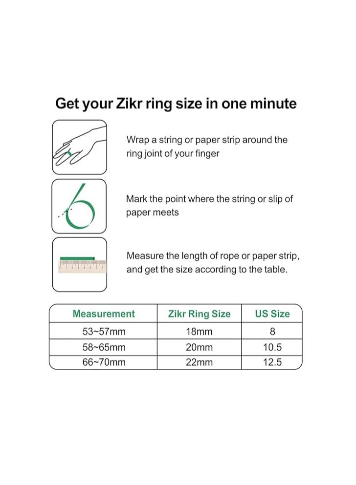 iQIBLA Smart Tasbih Zikr Aluminium Ring - Black - 20mm - Image 3