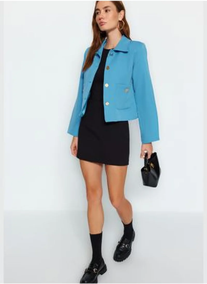 trendyol Blue Regular Woven Jacket TWOAW24CE00073