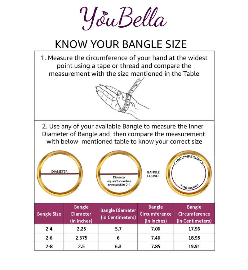 YouBella مجموعة مجوهرات للنساء أساور ذهبية تقليدية مطلية بالذهب للنساء والفتيات - Image 4