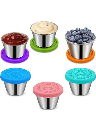 Salad Dressing Containers To Go, 2.4oz Small Condiment Containers with Lids,Stainless Steel Sauce Container for Lunch Box, Condiment Cup Dipping Sauce Cups for Bento Box Leakproof for Kids - pzsku/ZCCC63C75A6C2B4873EFDZ/45/_/1691572866/21d5ff5c-d55a-4b09-bc28-051d1ed40dd7