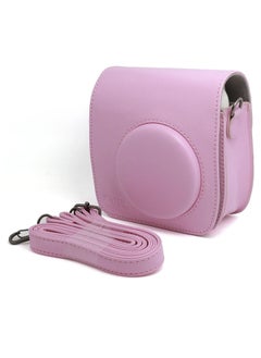 CAIUL Protective Cover Case for Fujifilm Instax Mini 25 Camera PU Leather Camera Case with Shoulder Strap Pink  - Image 1