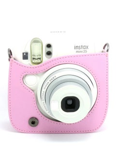 CAIUL Protective Cover Case for Fujifilm Instax Mini 25 Camera PU Leather Camera Case with Shoulder Strap Pink  - Image 4
