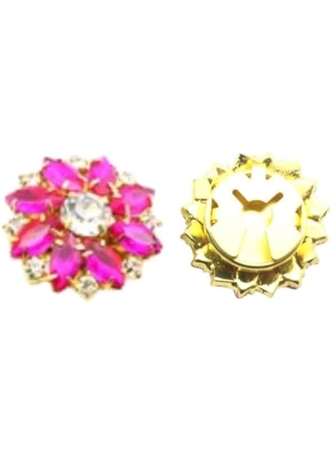 Rhinestone on Covers, on Covers for Women Blouses, Detachable Shirt on Clips ons Jewelry, Crystal Fancy ons for Clothing Decorative ons for Crafting, DIY (24PCS) L  - Image 1