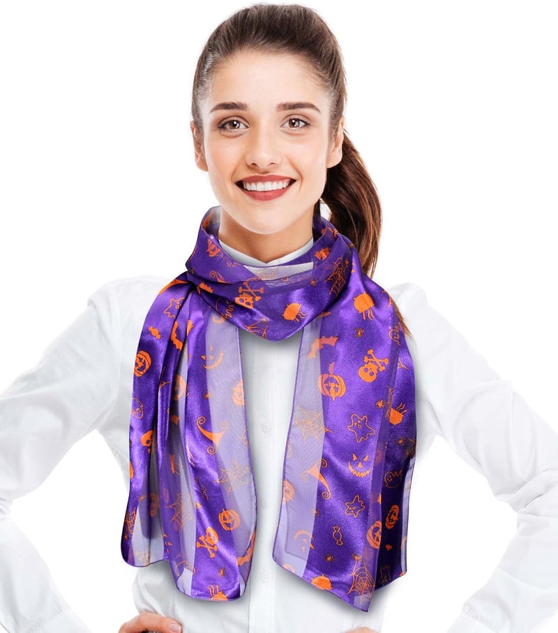 CBC Crown Store Halloween Theme Scarf Pumpkin Pattern Halloween Theme Scarf - Image 1