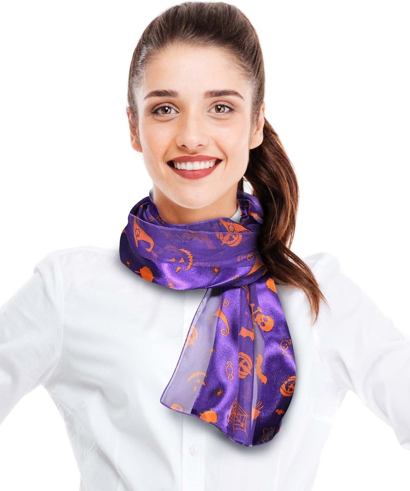 CBC Crown Store Halloween Theme Scarf Pumpkin Pattern Halloween Theme Scarf - Image 3