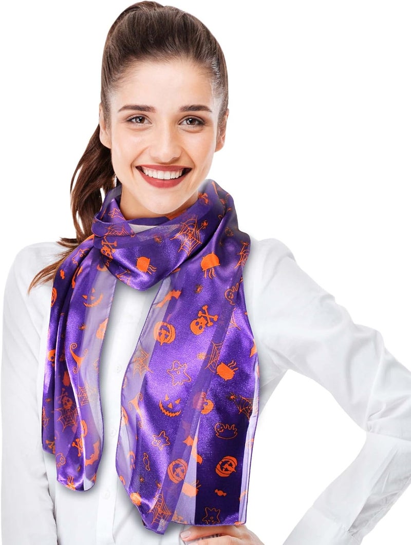 CBC Crown Store Halloween Theme Scarf Pumpkin Pattern Halloween Theme Scarf - Image 2