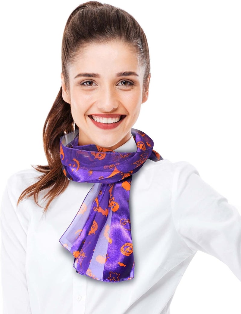 CBC Crown Store Halloween Theme Scarf Pumpkin Pattern Halloween Theme Scarf - Image 4