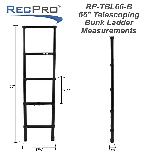 RecPro RV Telescoping Bunk Bed Ladder | Includes Mounting Brackets | Lightweight Aluminum Collapsible Construction (66") - Image 3