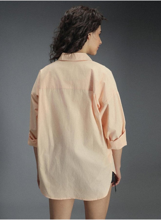 HIGH STAR - قميص كاجوال بقصّة Slim Fit بلون الخوخ للنساء - Image 1