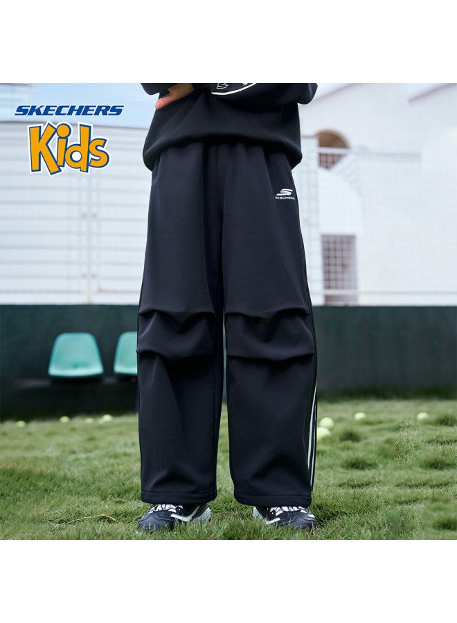 Skechers Boys' Pants 25 Winter Kids Straight Casual Sports Pants Black 120 - Image 1