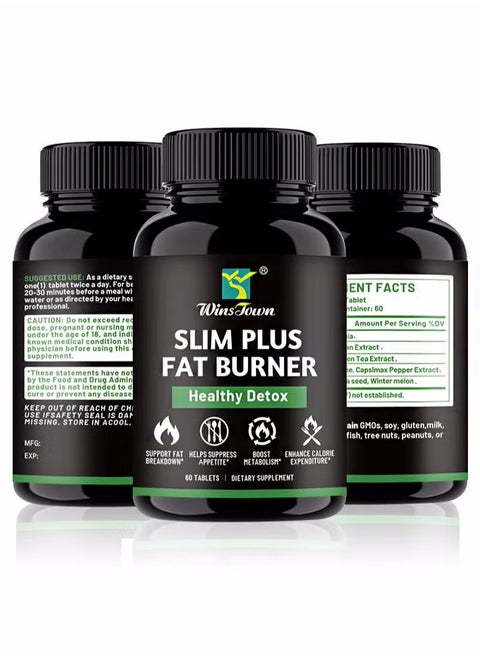 60 Tablets Slim Plus Fat Burner，Healthy Detox，Fat Burning