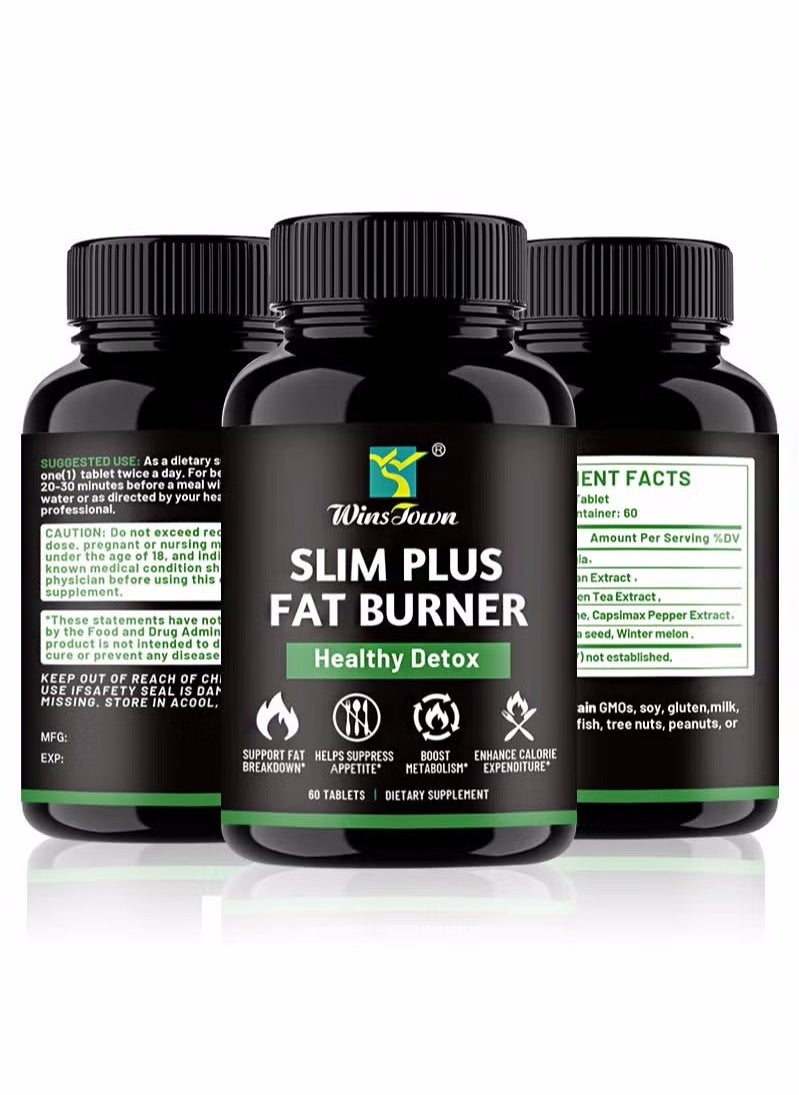 Wins Town 60 Tablets Slim Plus Fat Burner，Healthy Detox，Fat Burning  - Image 1