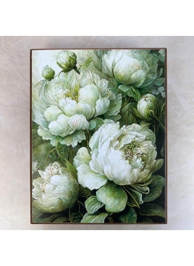 TR Designs TR Designs Wooden Cutlery Storage Box with Lid DANCING PEONIES  - Image 3