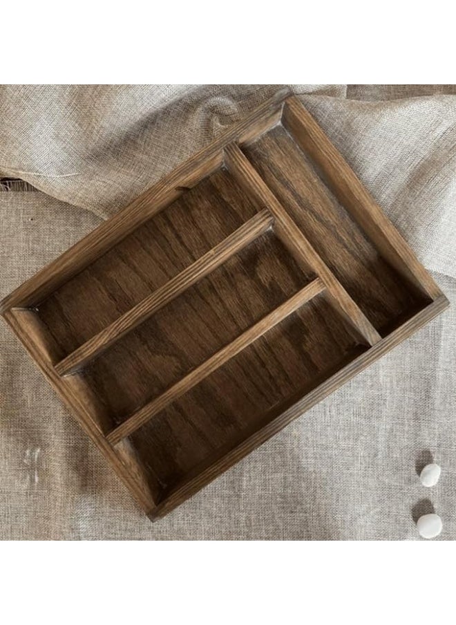 TR Designs TR Designs Wooden Cutlery Storage Box with Lid DANCING PEONIES  - Image 4