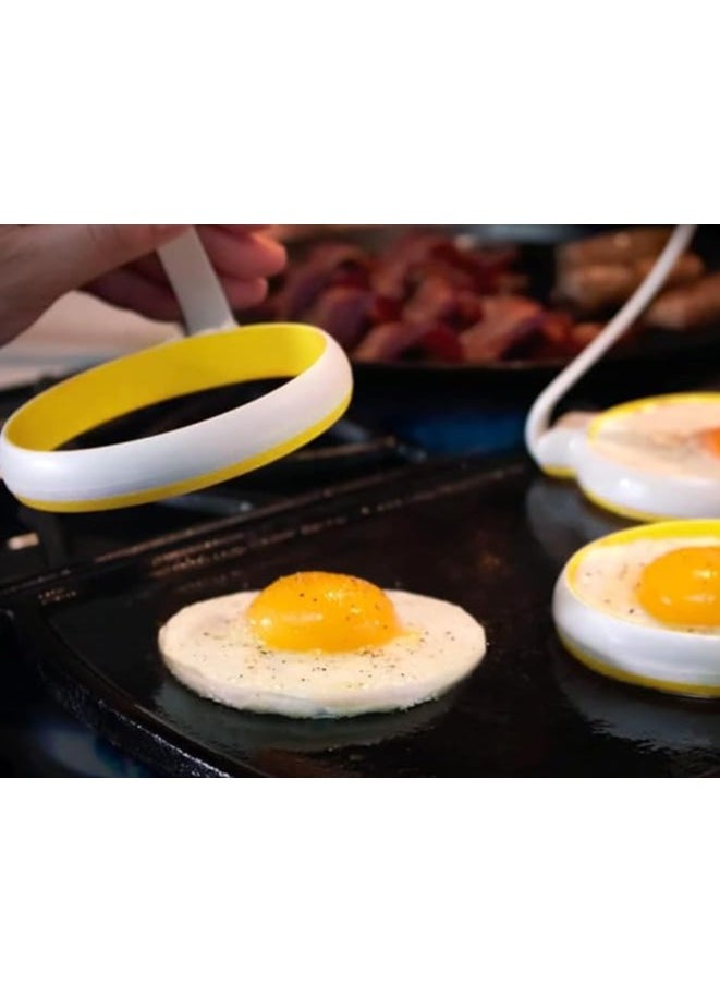 Spaceshoop - Silicone Fried Egg Rings Set, Round Mold for Pancakes, Breakfast Sandwich, Egg Ring for Frying - Image 1