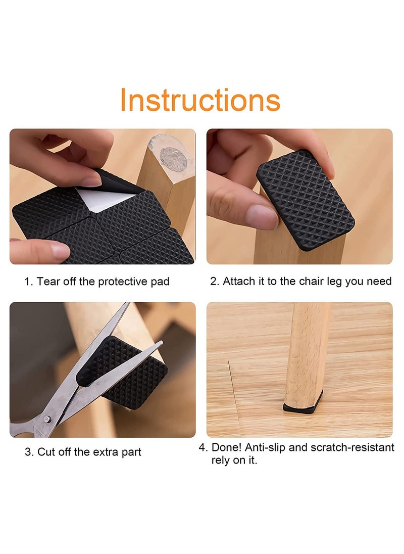SYOSI - Furniture Feet Pads 48Pcs, Quiet Non-Slip Rubber Furniture Pads, Wood Floor Protector Pads, Self Adhesive Anti Slip Furniture Chair Leg Pads Anti Scratch Thickened Multifunctional Table Foot Pad - Image 1