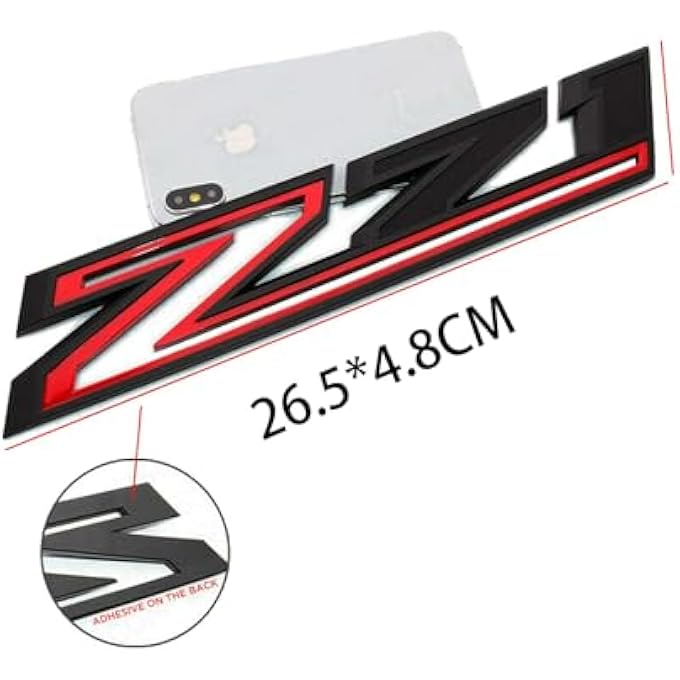 rayihni Big Size 115 Inch Z71 Emblems 3D Badge Passenger Side Fender Decals Stickers Replacement For 20192021 Silverado 1500 2500 3500 Hd Black Red - Image 5