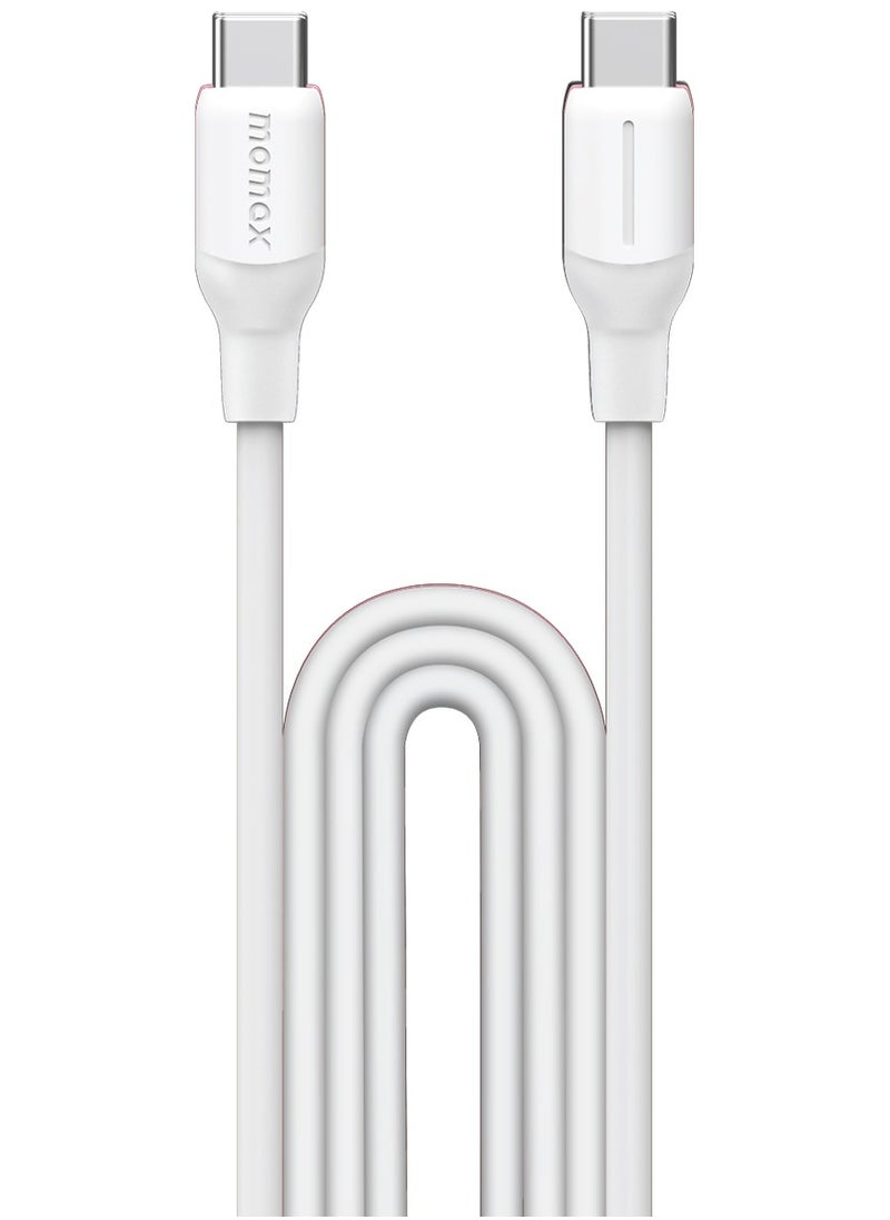 Momax - 1-Link Flow [60W] USB-C to USB-C Cable 1.2 meter [MFI Certified] Fast Charge PD 3.0 - White - Image 1