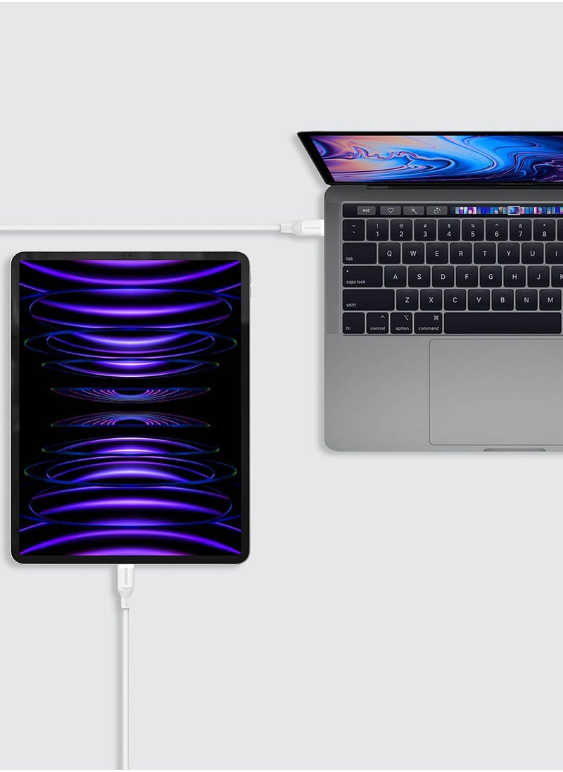 Momax - 1-Link Flow [60W] USB-C to USB-C Cable 1.2 meter [MFI Certified] Fast Charge PD 3.0 - White - Image 1