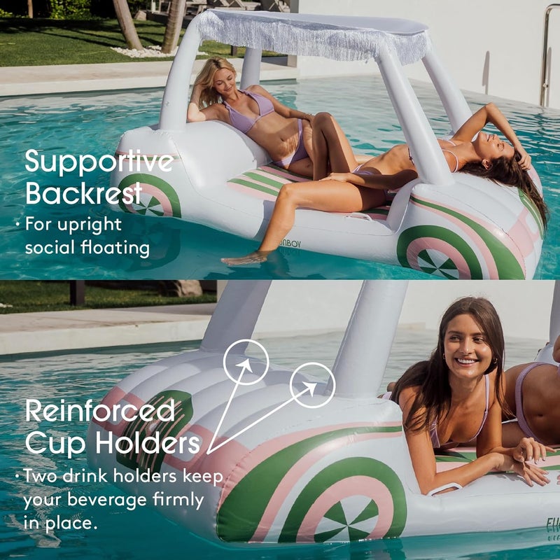 FUNBOY FUNBOY Giant Inflatable Luxury Golf Cart Pool Float Two Cup