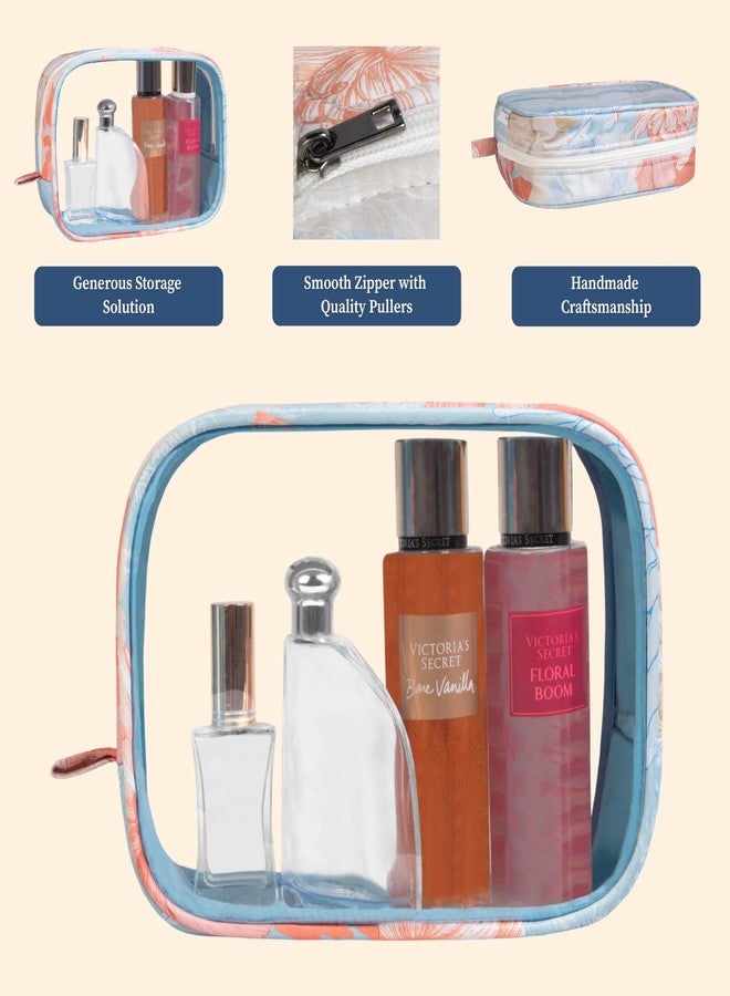 HomeStrap Gulmohar by Homestrap Luxe Transparent Toiletry Pouch - Spacious, Durable, Portable Makeup and Travel Bag | Personal Organizer Case for Storing shampoos, lotions, perfumes, Cosmetics and More(Blue) - Image 3