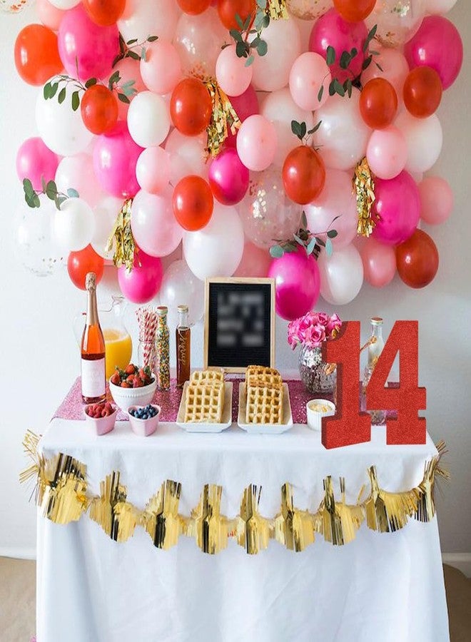 TONIFUL 7.8 Inch Red Glitter Number 1 Wooden Table Centerpiece,Red Birthday Party Decorations Digit 1 for Birthday,Chrismas,Graduation,Valentine's Day,Anniversary Party Supplies(1 Pack) - Image 4
