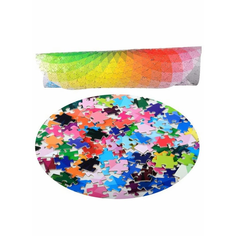 Barakah 1000 Piece Puzzles Gradient Color Rainbow with Cool Rainbow Effect Large Round Thicker Paper Palette Intellectual Game for Adults - Image 1