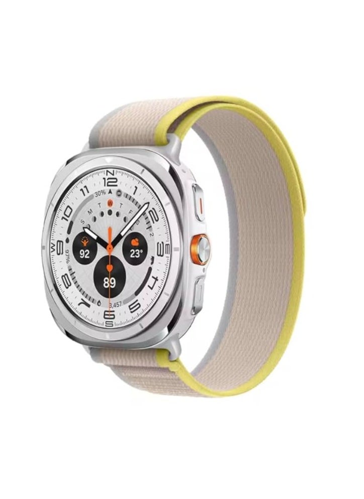 Watch - Trail Loop Strap for Samsung Galaxy Watch 7 Ultra 47mm Nylon Sport No Gap Strap for Galaxy Watch 7 Ultra 47mm Wristband for Men (Yellow Gray) - Image 1