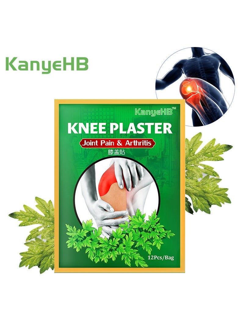 KanyeHB - 12PCS Knee Pain Relief Patches, Heat Patches for Knee Deep Penetration, Muscle Pain Relief Patch Joint,Natural Herbal Long Lasting Plaster Sticker for Arthritis Neck Shoulder Joint Warm Patches - Image 1