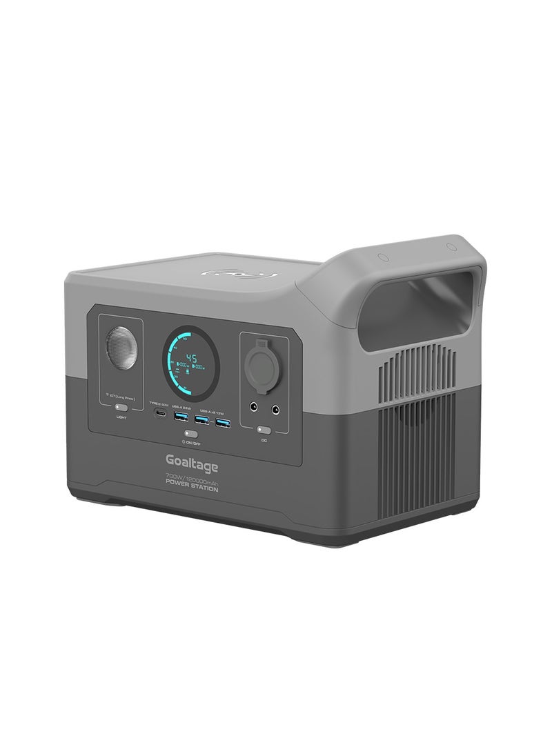 Goaltage PS01 ChargeMax 700W Portable Power Station with Powerful Battery, Flash Light, LCD Display, Mobile App, Solar Recharge, and Wireless Charge Functionality  - Image 3