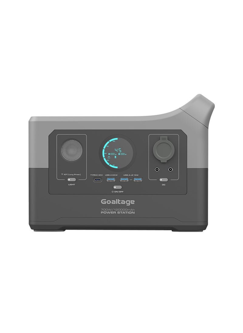 Goaltage PS01 ChargeMax 700W Portable Power Station with Powerful Battery, Flash Light, LCD Display, Mobile App, Solar Recharge, and Wireless Charge Functionality  - Image 2