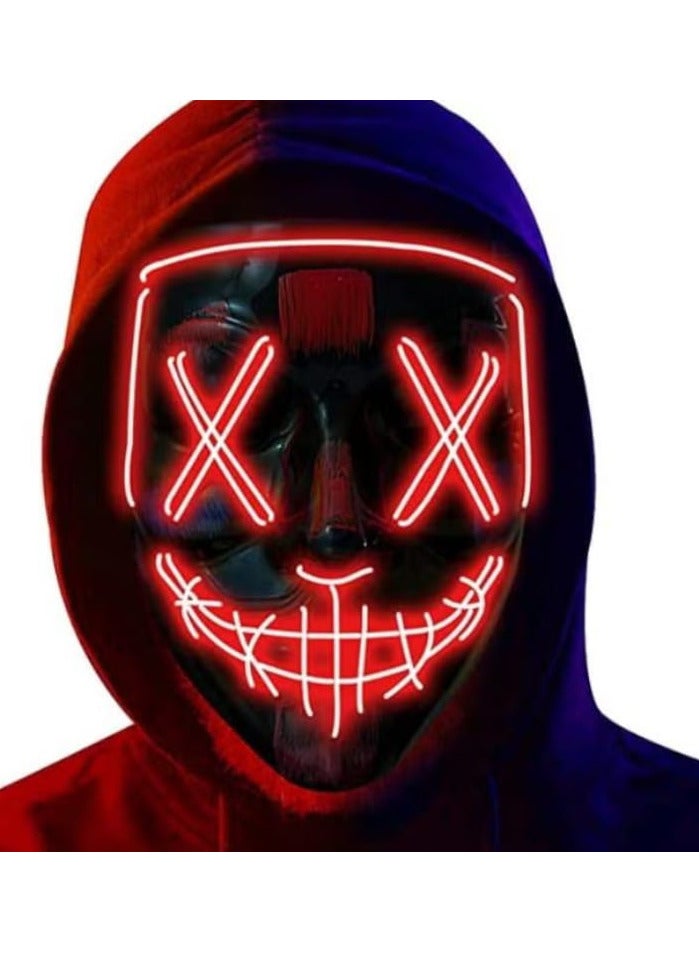 LED Light Up Mask for Halloween, Neon, and Bachelorette Party Decorations 