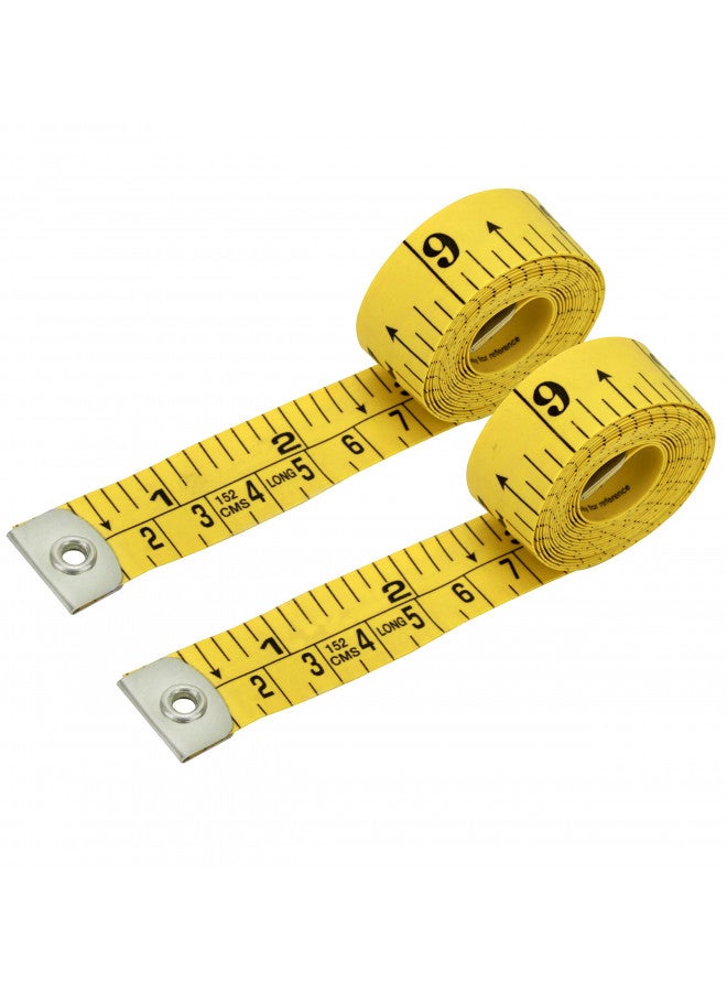 Unitedprime Flexible Tape Measure Pack of 2, Accurate Dual Scale Standard & Metric Measurements Tape,Soft Measuring Tape for Body, Weight Loss Sewing Tailor Craft Ruler,Blue,150cm/60 inch - Image 1