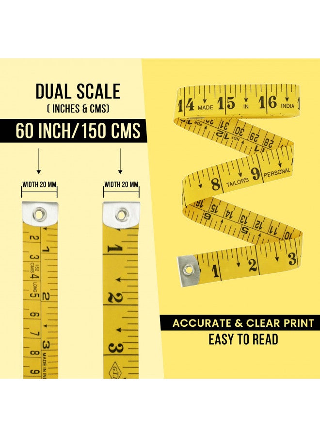 Unitedprime Flexible Tape Measure Pack of 2, Accurate Dual Scale Standard & Metric Measurements Tape,Soft Measuring Tape for Body, Weight Loss Sewing Tailor Craft Ruler,Blue,150cm/60 inch - Image 2