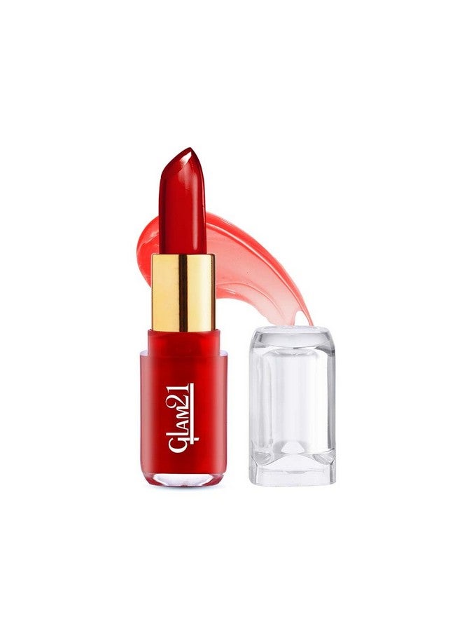 Glam21 Jelly Pop fruity gel lipstick| Moisturising | Glossy Finish | Gives a Natural Colour | Lightweight | 02- Strawberry Red, 3.5gm