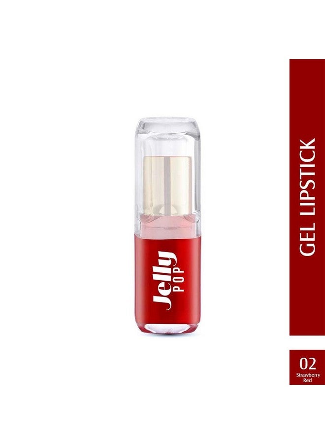 Glam21 Jelly Pop fruity gel lipstick| Moisturising | Glossy Finish | Gives a Natural Colour | Lightweight | 02- Strawberry Red, 3.5gm
