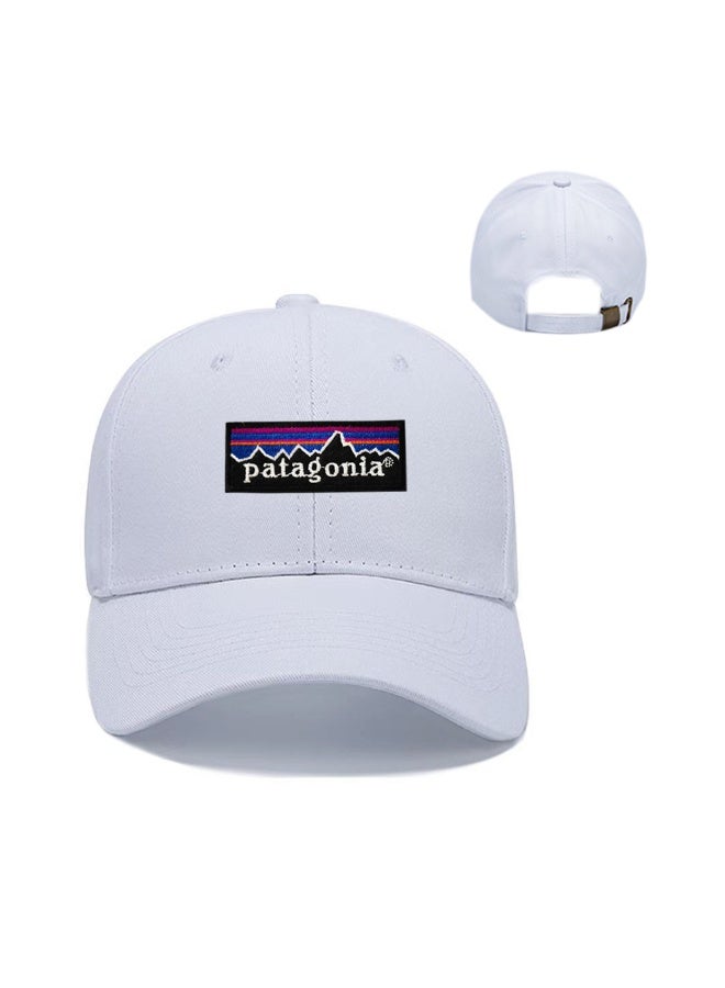 Patagonia Pure White Colorful Mountain Patch Washed Baseball Hat