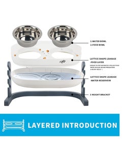 all for paws Elevated Double Dinner Feeder Bowl Stainless Steel Dog Cat Food And Water Bowl Height Adjustable All For Paws Lifestyle 3-in-1  - Image 3